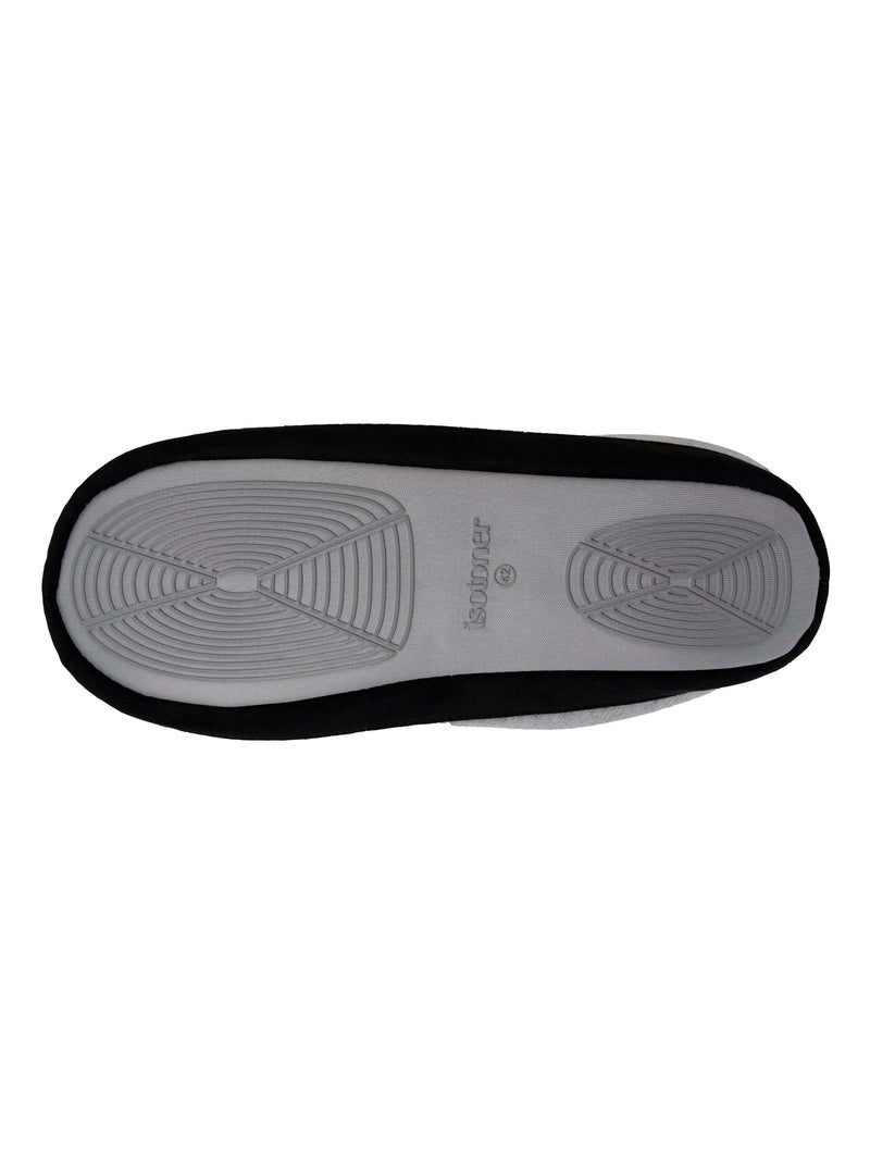 Chaussons mules ultra confortables, avec picots homme Isotoner Gris chiné - Kiabi