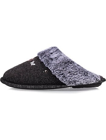 Chaussons mules ultra confortables, bordure en fausse femme isotoner