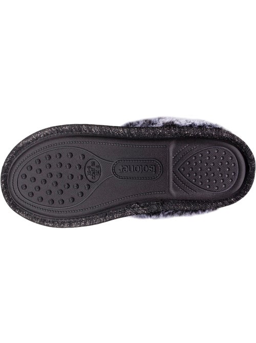 Chaussons mules ultra confortables, bordure en fausse femme isotoner - Kiabi