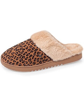Chaussons mules ultra confortables, bordure en fausse femme isotoner