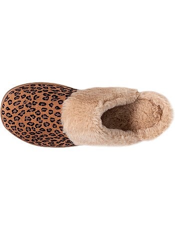 Chaussons mules ultra confortables, bordure en fausse femme isotoner