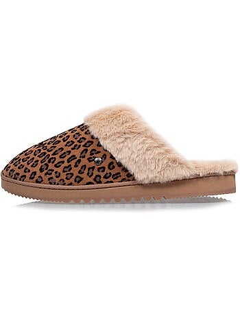 Chaussons mules ultra confortables, bordure en fausse femme isotoner
