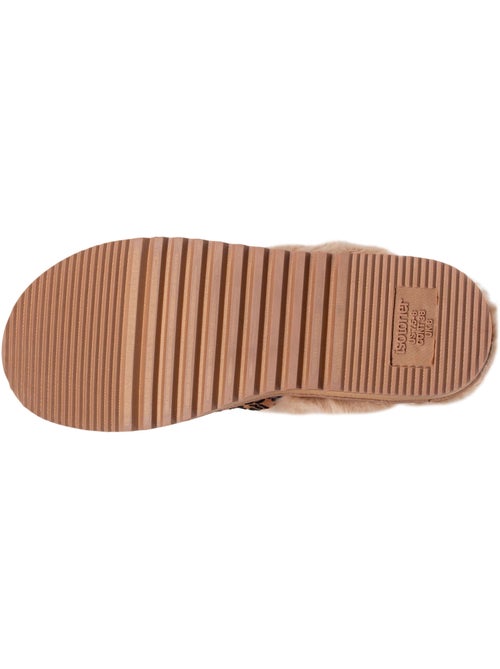 Chaussons mules ultra confortables, bordure en fausse femme isotoner - Kiabi