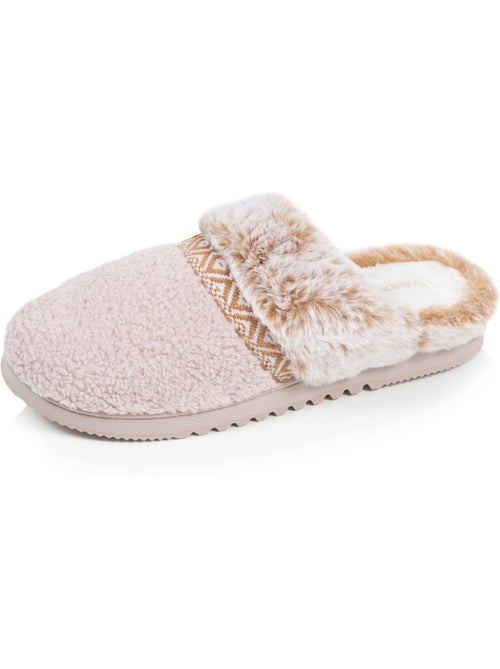 Chaussons mules ultra confortables, en maille bouclette, femme Isotoner - Kiabi Chaussons mules ultra confortables, en maille bouclette, femme Isotoner - Kiabi
