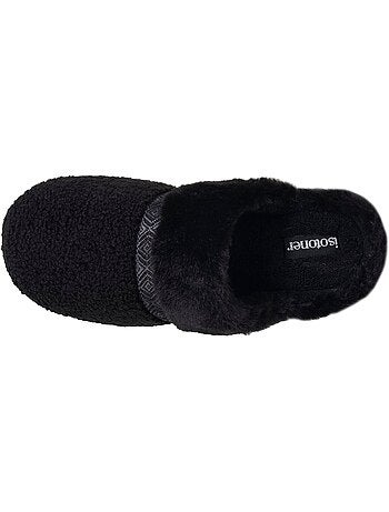Chaussons mules ultra confortables, en maille bouclette, femme isotoner