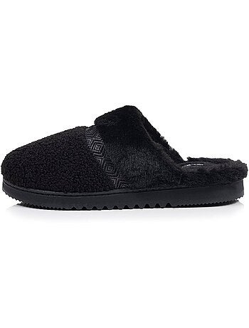 Chaussons mules ultra confortables, en maille bouclette, femme isotoner