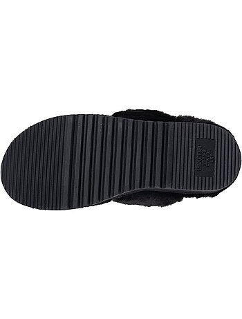 Chaussons mules ultra confortables, en maille bouclette, femme isotoner
