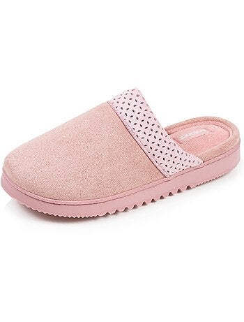 Chaussons mules ultra confortables, en suédine femme Isotoner