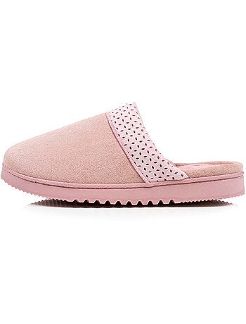Chaussons mules ultra confortables, en suédine femme Isotoner