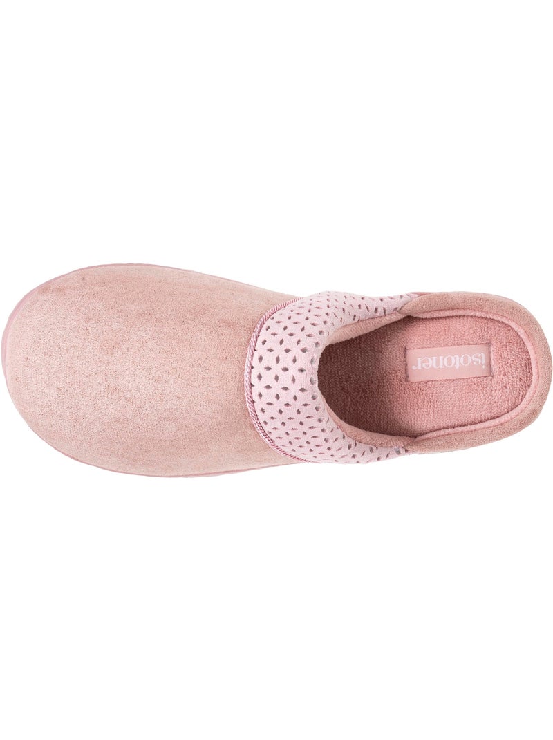 Chaussons mules ultra confortables, en suédine femme Isotoner Rose - Kiabi