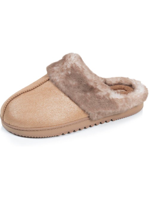 Chaussons mules ultra confortables, en suédine, semelle femme isotoner - Kiabi Chaussons mules ultra confortables, en suédine, semelle femme isotoner - Kiabi