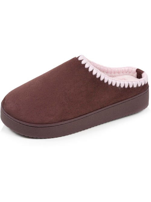 Chaussons mules ultra confortables, en suédine semelle femme Isotoner - Kiabi
