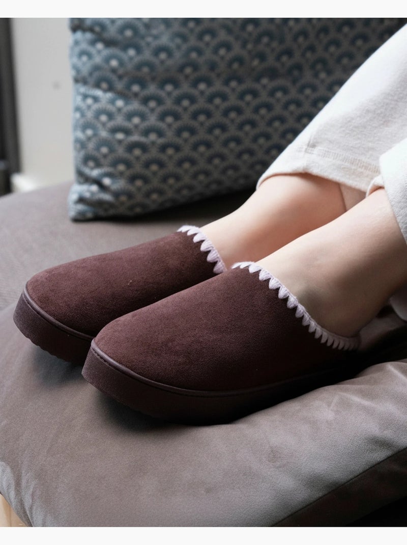 Chaussons mules ultra confortables, en suédine semelle femme Isotoner Marron - Kiabi