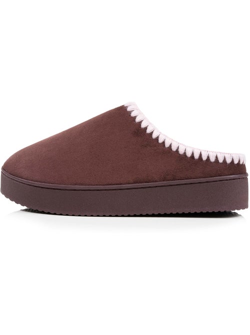 Chaussons mules ultra confortables, en suédine semelle femme Isotoner - Kiabi