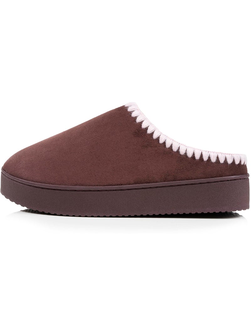 Chaussons mules ultra confortables, en suédine semelle femme Isotoner Marron - Kiabi