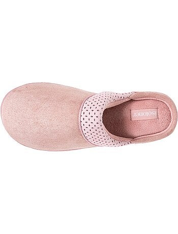 Chaussons mules ultra confortables, en suédine, semelle femme Isotoner
