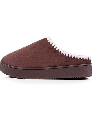 Chaussons mules à talon compensé de 3,5 cm, très femme