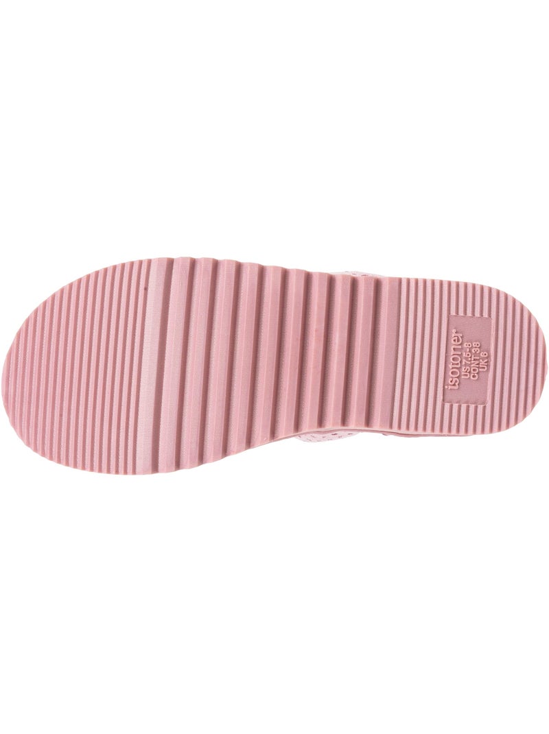 Chaussons mules ultra confortables, en suédine, semelle femme Rose - Kiabi
