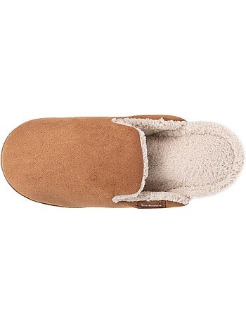 Chaussons mules ultra confortables, en suédine, semelle homme isotoner