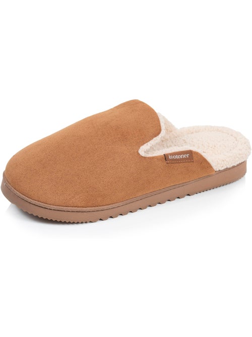 Chaussons mules ultra confortables, en suédine, semelle homme isotoner - Kiabi