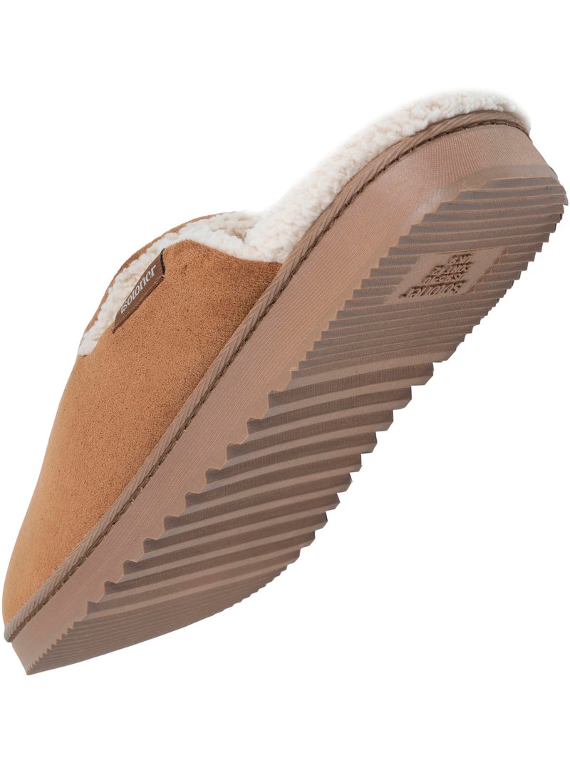 Chaussons mules ultra confortables, en suédine, semelle homme isotoner Camel - Kiabi