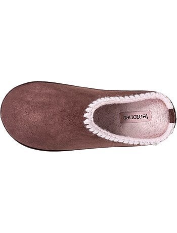Chaussons mules à talon compensé de 3,5 cm, très confortables femme Isotoner