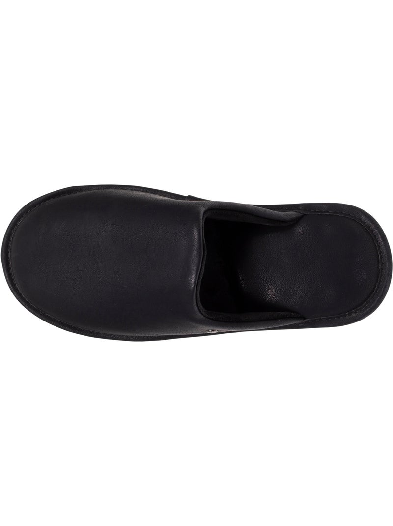 Chaussons mules ultra confortables et léger effet faux homme isotoner Noir - Kiabi