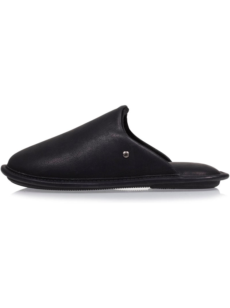 Chaussons mules ultra confortables et léger effet faux homme isotoner Noir - Kiabi