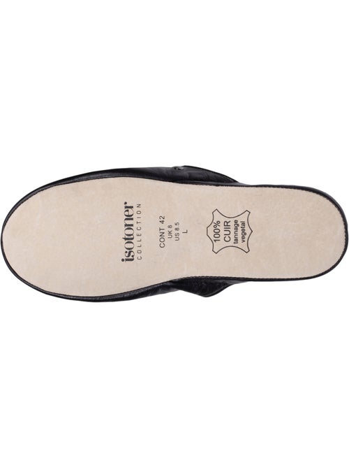 Chaussons mules ultra confortables et léger en cuir homme isotoner - Kiabi Chaussons mules ultra confortables et léger en cuir homme isotoner - Kiabi