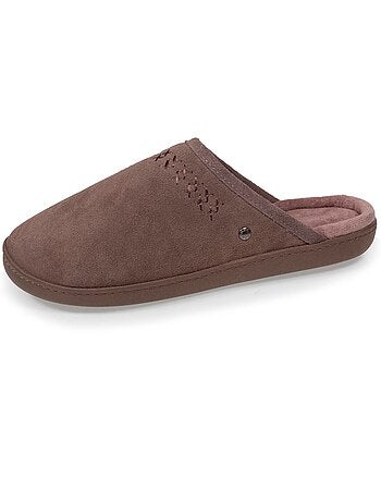 Chaussons mules ultra confortables et légères, en coton femme isotoner
