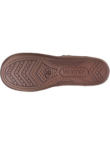 Chaussons mules ultra confortables et légères, en coton femme isotoner
