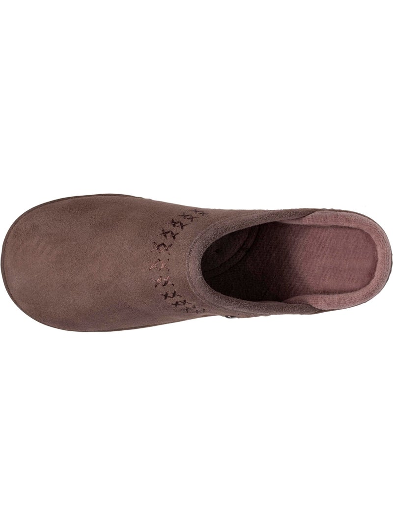 Chaussons mules ultra confortables et légères, en coton femme isotoner Taupe - Kiabi