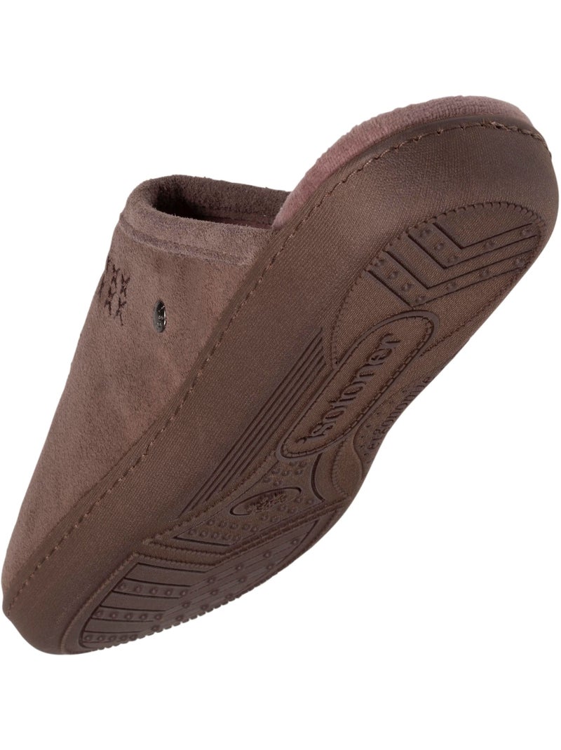 Chaussons mules ultra confortables et légères, en coton femme isotoner Taupe - Kiabi