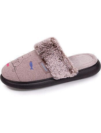 Chaussons mules ultra confortables et légères femme isotoner