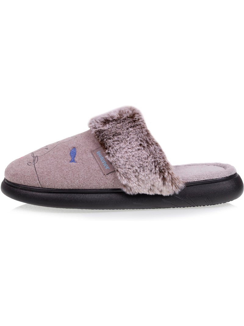 Chaussons mules ultra confortables et légères femme Isotoner Marron clair - Kiabi