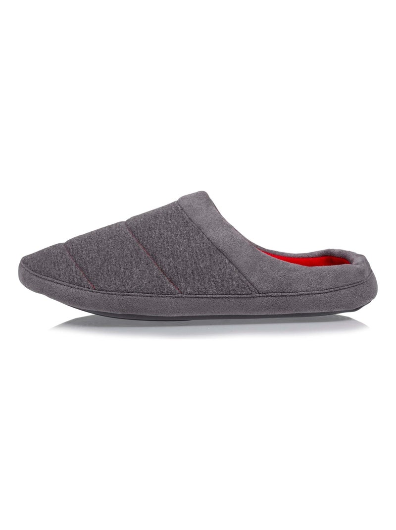 Chaussons mules ultra confortables et légères, semelle en gomme antidérapante homme Isotoner Gris chiné - Kiabi