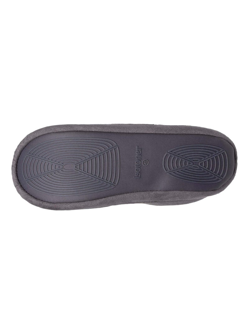 Chaussons mules ultra confortables et légères, semelle en gomme antidérapante homme Isotoner Gris chiné - Kiabi