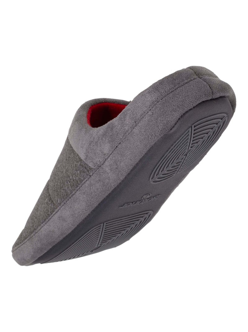 Chaussons mules ultra confortables et légères, semelle en gomme antidérapante homme Isotoner Gris chiné - Kiabi