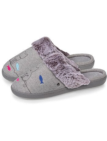 Chaussons mules ultra confortables et légers, mousse à femme isotoner