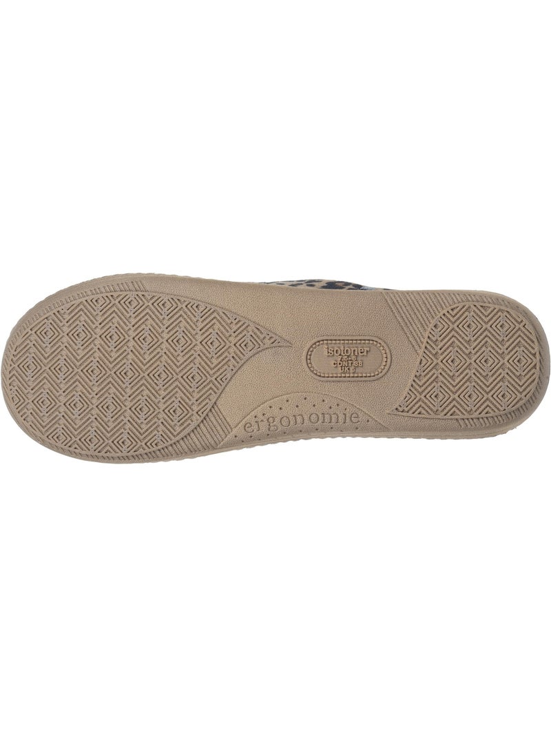 Chaussons mules ultra confortables et légers, mousse à femme isotoner Noir Marron - Kiabi