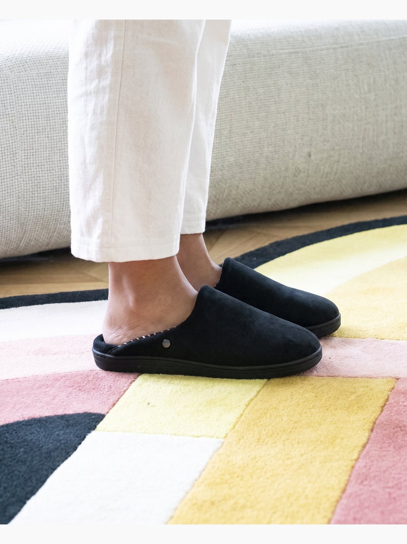 Chaussons mules ultra confortables et légers, mousse à femme isotoner Noir - Kiabi