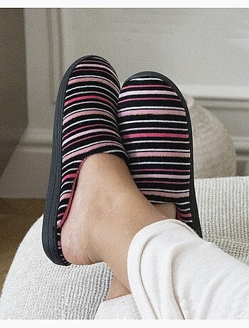 Chaussons mules ultra confortables et légers, mousse mémoire de forme, femme isotoner