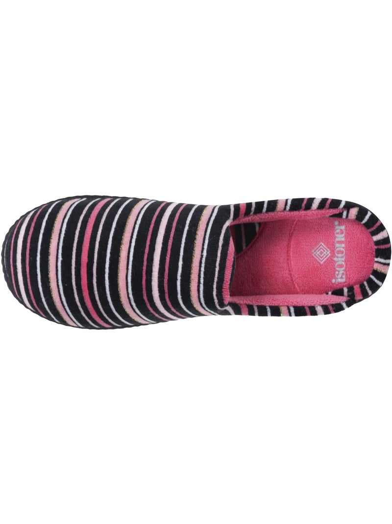 Chaussons mules ultra confortables et légers, mousse à femme isotoner Noir Rose Noir - Kiabi