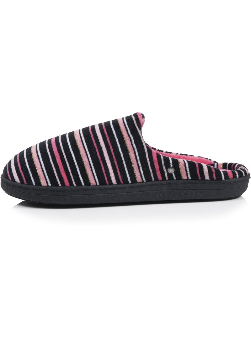 Chaussons mules ultra confortables et légers, mousse à femme isotoner Noir Rose Noir - Kiabi