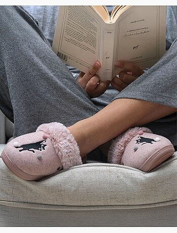 Chaussons mules ultra confortables et légers, mousse à femme isotoner