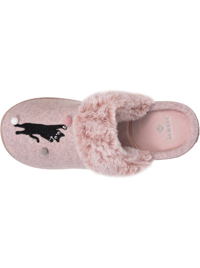 Chaussons mules ultra confortables et légers, mousse à femme isotoner Rose poudré - Kiabi