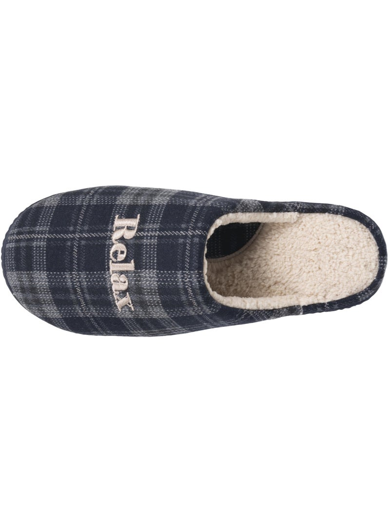 Chaussons mules ultra confortables et légers, mousse à homme isotoner Bleu Marron - Kiabi