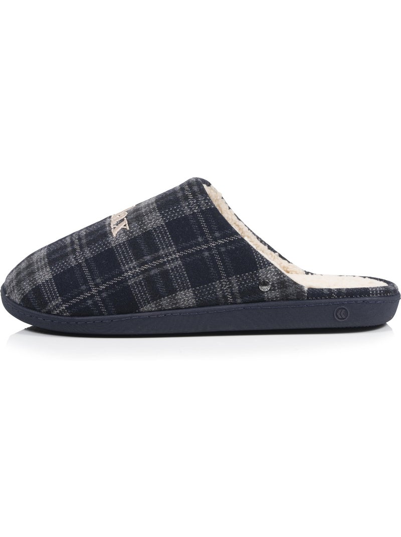 Chaussons mules ultra confortables et légers, mousse à homme isotoner Bleu Marron - Kiabi
