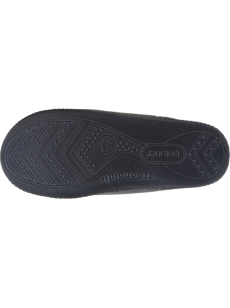 Chaussons mules ultra confortables et légers, mousse à homme isotoner Gris chiné - Kiabi