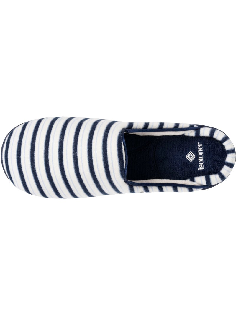 Chaussons mules ultra confortables et légers, mousse mémoire de forme, femme Isotoner Blanc Multicolore Bleu - Kiabi